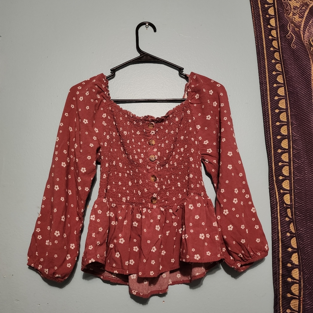L Rue 21 long sleeve floral shirt